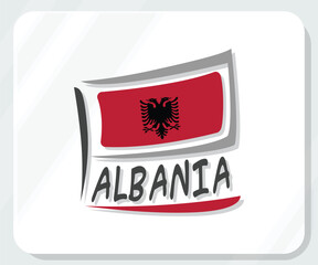 Illustration of Albania Pride Flag Icon
