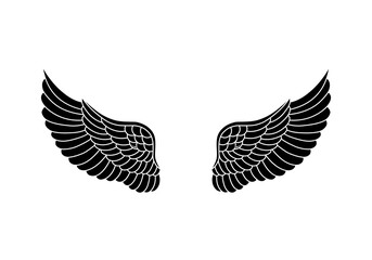 vector silhouette angel wings logo