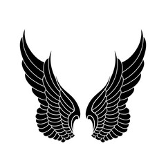 vector silhouette angel wings logo