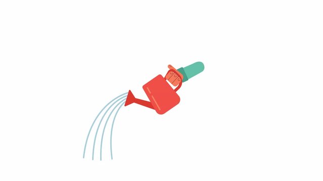 Hand holding watering can 2D character hand animation