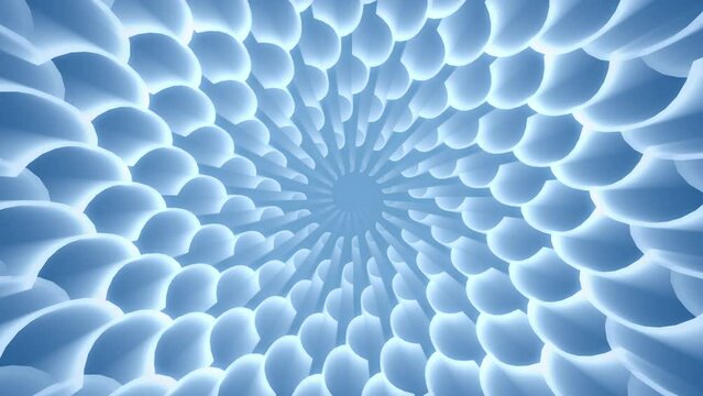 Abstract Blue Waved Radial Spiral Mandala Background
