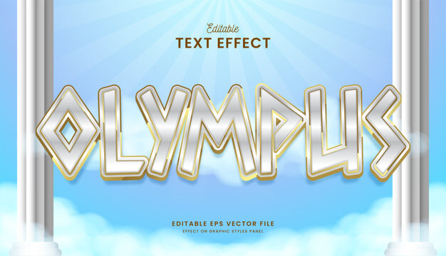 decorative editable silver olympus text effect vector design
