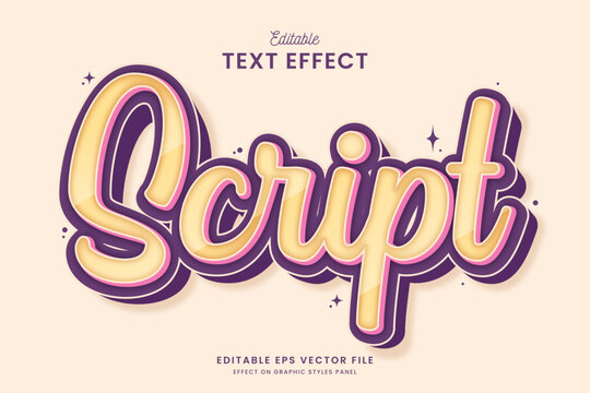 decorative script editable text effect vector design