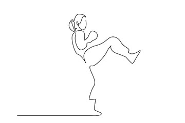 young girl child taekwondo karate close combat activity sport lifestyle line art