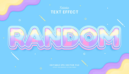 decorative abstract random color editable text effect vector design © OreNyee