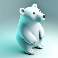 white bear 8, Generative AI design.