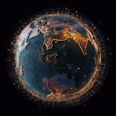 digital round globe showing the virtual connectivity