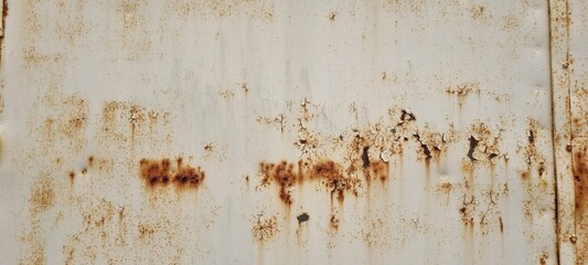 old rusted metal wall section on abandoned building