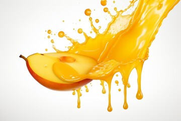 A yellow liquid splashing into the air. AI