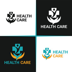 Abstract type logo design for Health business. Health Care logo for business identity.	