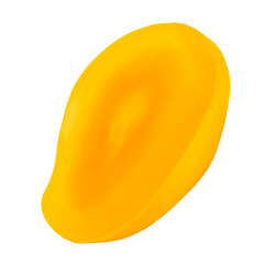 A slice of yellow mango hand draw and paint png file for decoration and online advertising 