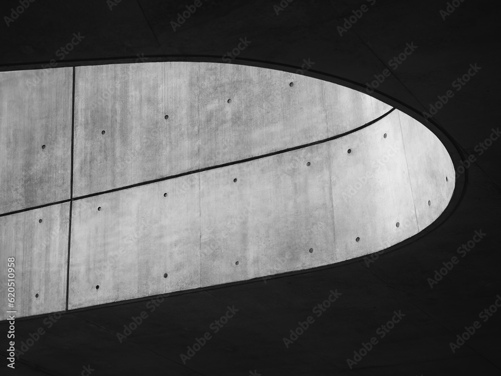 Poster architecture details cement curve modern building space abstract background