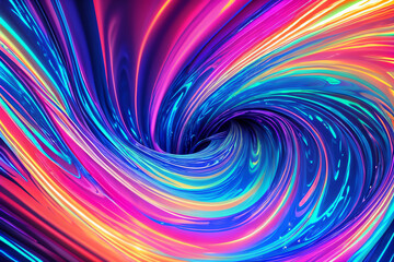 Obraz premium Abstract background fluid waving, holographic color, glossy and glowing, Iridescent Texture. - Generative AI