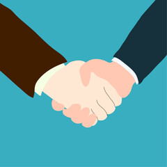 Business people shaking hands. Teamwork cooperation Concept. Hand-drawn, vector illustration.