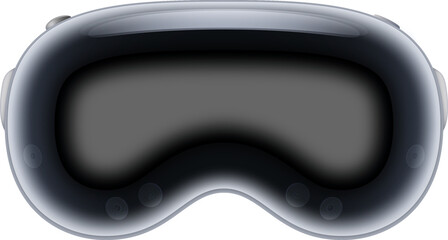 VR Headset vector mockup illustration. Vectorial virtual reality glasses mock up visor, isolated goggles no background.
