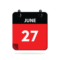 calender icon, 27 june icon with white background
