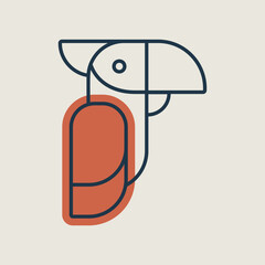 Parrot vector icon tropical birds