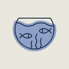 Fish aquarium vector icon. Pet animal sign