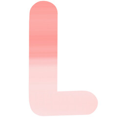 Red and pink gradient letter, Watercolor pattern, Hand drawn