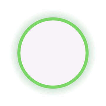 Blank circle with green frame and shadow effect brochure element design. Vector illustration with empty copy space for text. Editable shapes for poster decoration. Creative and customizable frame