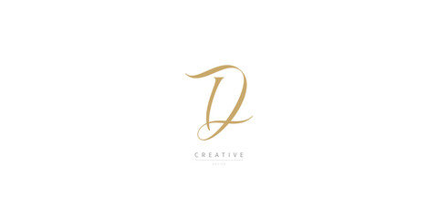 Unique letter D logo design. Luxury initial monogram. Creative elegant design letter D