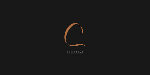 Unique letter C logo design. Luxury initial monogram. Creative elegant design letter C