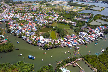 Obraz premium Bay Mau coconut forest, Ho An eco-tourism area, Quang Nam province, Vietnam. Photo taken 17th June, 2023.