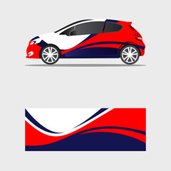 wrapping car decal creative blue red elegant concept design vector