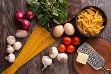 Pasta ingredients to cook