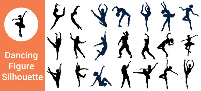 Dancing Figure Silhouette,  silhouette, vector, people, woman, dance, dancing, athlete, action, silhouettes, dancer