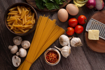 Pasta ingredients to cook