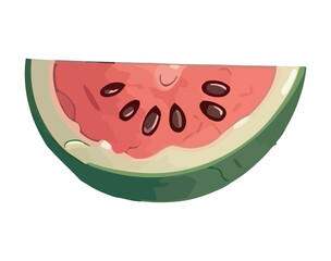 Fresh watermelon slice, a juicy fruit snack
