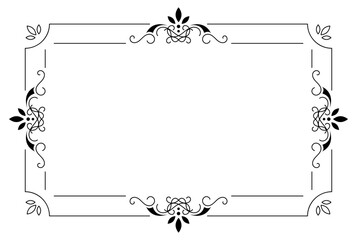 Ornament frame ornate rectangle simple black shape art