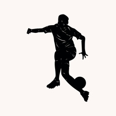 Fototapeta na wymiar Silhouette soccer player isolated on white background illustration vector.