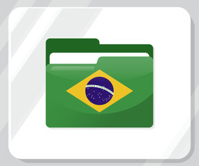Brazil Glossy Folder Flag Icon

