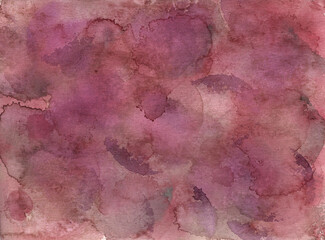 Watercolor abstract spotted red background, splashes and drops,colored dots, red spots on the background
