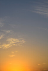 Sunset sky with pink clouds