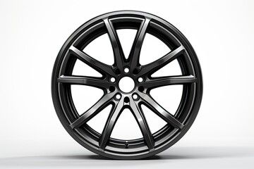 Obraz premium Car wheel side view, white background