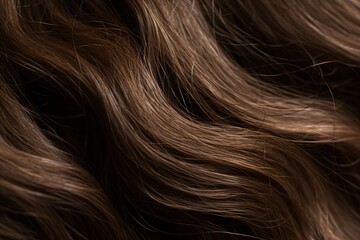 Brunette hair texture, well-groomed hair, macro, closeup, Generative AI