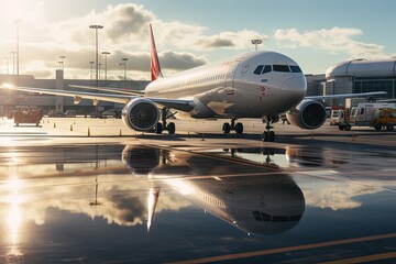 Reflection of airplane touchdown at Auckland airport 
 Generative AI