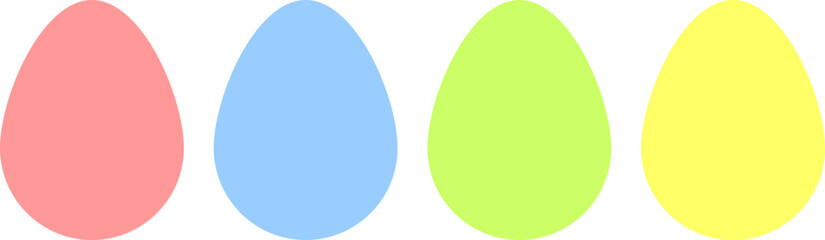 Set egg icons, Easter signs on transparent background, SVG