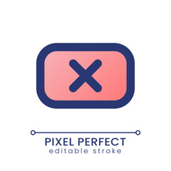 Obraz premium Remove background pixel perfect gradient fill ui icon. Unwanted subject in footage. Video editor online. Modern colorful line symbol. GUI, UX design for app, web. Vector isolated editable RGB element