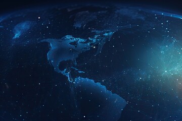 Obraz na płótnie Canvas Blue Earth Map Glow Light Background Illustration