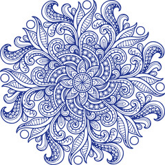 A blue and white mandala