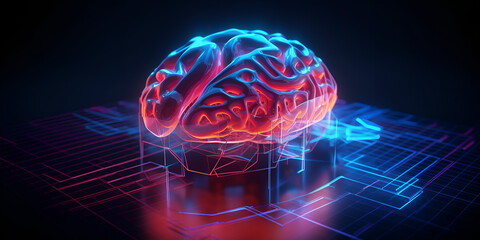 Exploring the Intricacies of the Human Brain through 3D Rendering The Intersection of Science and Art: 3D Rendering of the Human Brain Ai Generated 