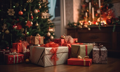Christmas Gifts Under the Tree. Created using generative AI tools