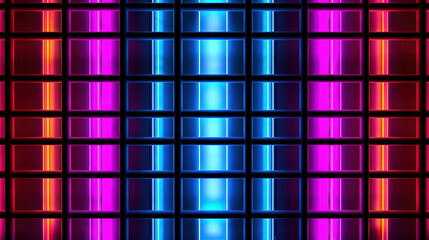 Neon grid, rainbow colors