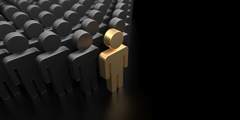 Leader of group. Leadership and teamwork concept