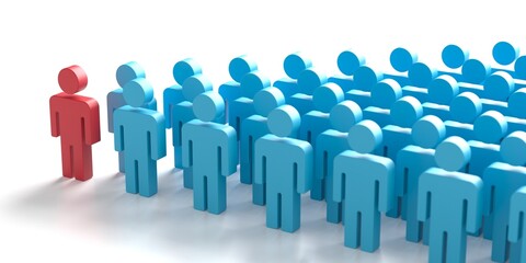 Leader of group. Leadership and teamwork concept