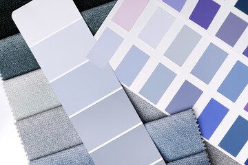 a variety of fabrics with a color palette